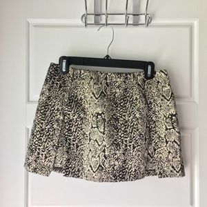 Black and Gold Print Mini Skirt
